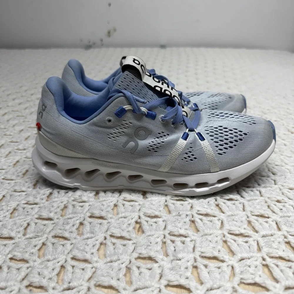 On Cloudsurfer Shoes Womens Size 7 Blue  White Running Athletic Sneakers